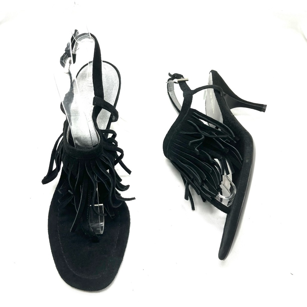 NWOT Prada Black suede fringe kitten heel size 7.5 - Picture 4 of 12